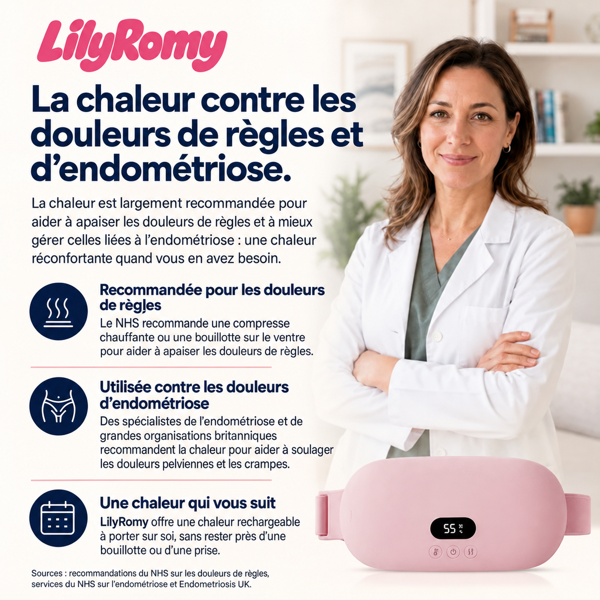 Chaleur LilyRomy pour les douleurs de règles et d’endométriose