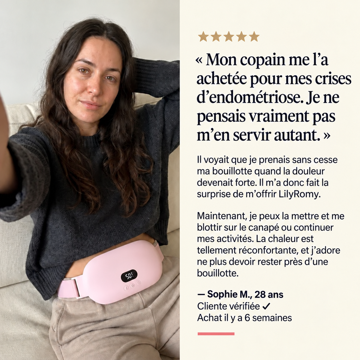 Avis de Sophie M., 28 ans, sur la ceinture LilyRomy