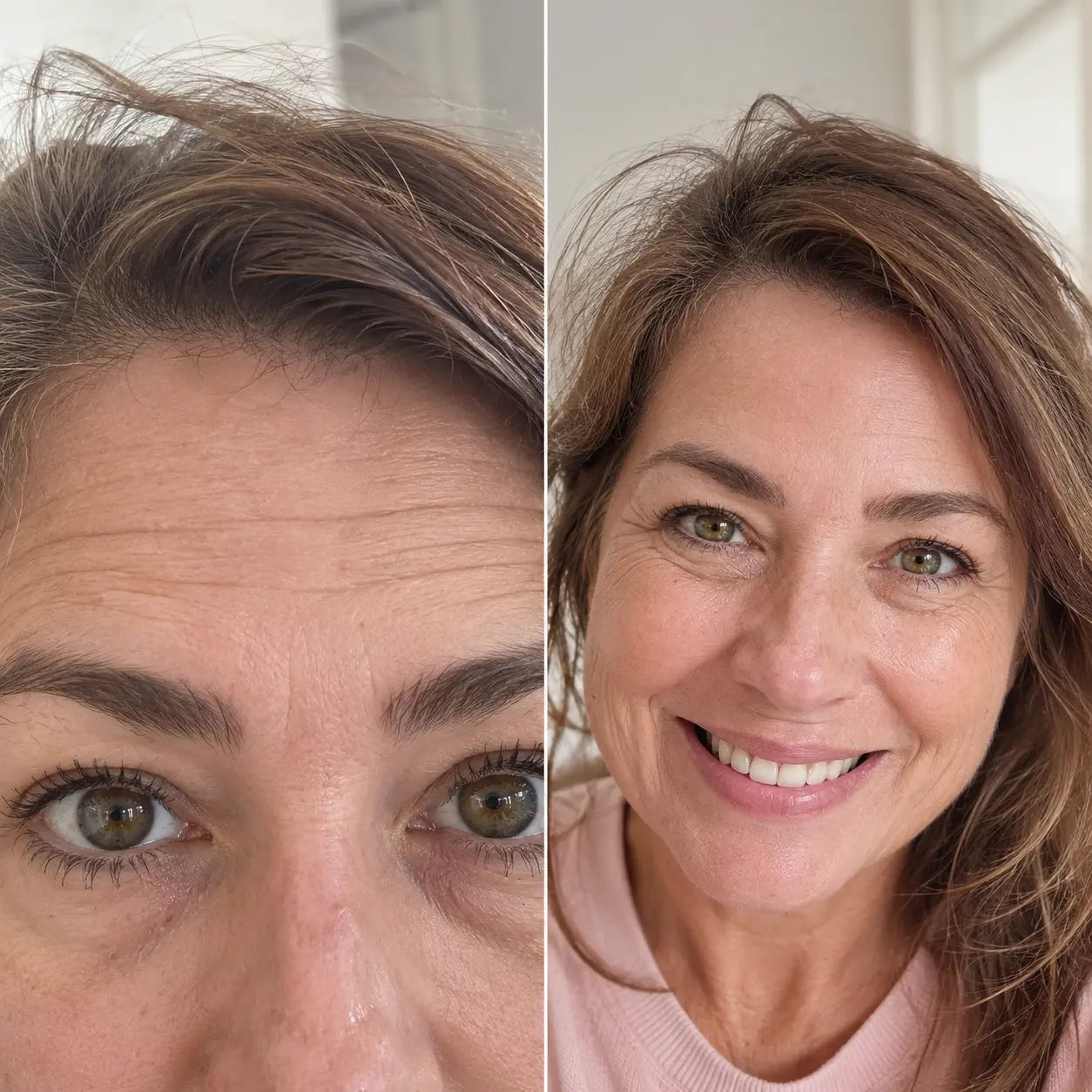 Comparaison de l’apparence de la peau avant et après le rituel