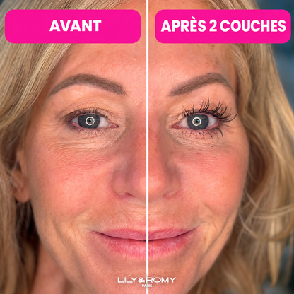 Le Mascara de Romy — avant et après 2 couches